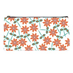 Vector Flower Floral Pattern Seamlesspattern Pink Colorful Kids Pencil Cases