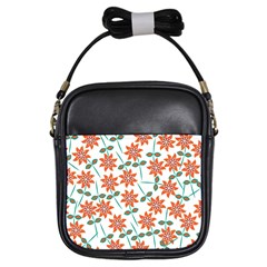 Vector Flower Floral Pattern Seamlesspattern Pink Colorful Kids Girls Sling Bag by Vaneshart