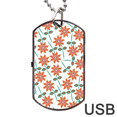 Vector Flower Floral Pattern Seamlesspattern Pink Colorful Kids Dog Tag Usb Flash (two Sides)