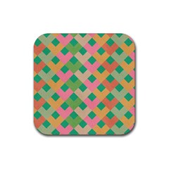 Abstract Seamlesspattern Graphic Lines Vintage Background Grunge Pattern Colorful Rubber Coaster (square)  by Vaneshart