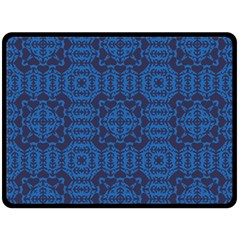 Abstract Seamlesspattern Graphic Lines Vintage Background Blue Elegant Grunge Fleece Blanket (large) 