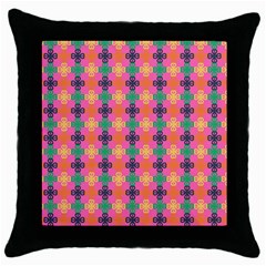 Abstract Seamlesspattern Graphic Lines Vintage Background Grunge Diamond Dotted Throw Pillow Case (black) by Vaneshart