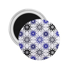 Pearl Pattern Floral Design Art Digital Seamless Blue Black 2 25  Magnets