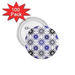 Pearl Pattern Floral Design Art Digital Seamless Blue Black 1 75  Buttons (100 Pack)  by Vaneshart