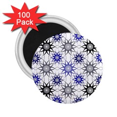 Pearl Pattern Floral Design Art Digital Seamless Blue Black 2 25  Magnets (100 Pack)  by Vaneshart