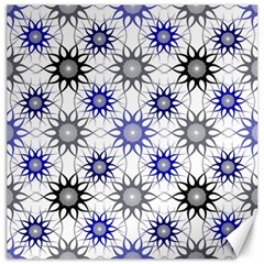 Pearl Pattern Floral Design Art Digital Seamless Blue Black Canvas 12  X 12  by Vaneshart