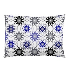 Pearl Pattern Floral Design Art Digital Seamless Blue Black Pillow Case (two Sides) by Vaneshart