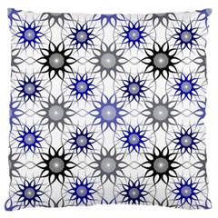 Pearl Pattern Floral Design Art Digital Seamless Blue Black Standard Flano Cushion Case (one Side) by Vaneshart