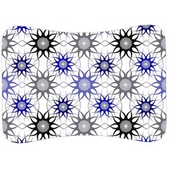 Pearl Pattern Floral Design Art Digital Seamless Blue Black Velour Seat Head Rest Cushion by Vaneshart