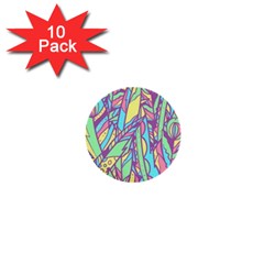 Feathers Pattern 1  Mini Buttons (10 Pack) 