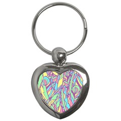 Feathers Pattern Key Chain (heart)