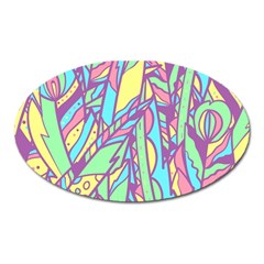 Feathers Pattern Oval Magnet