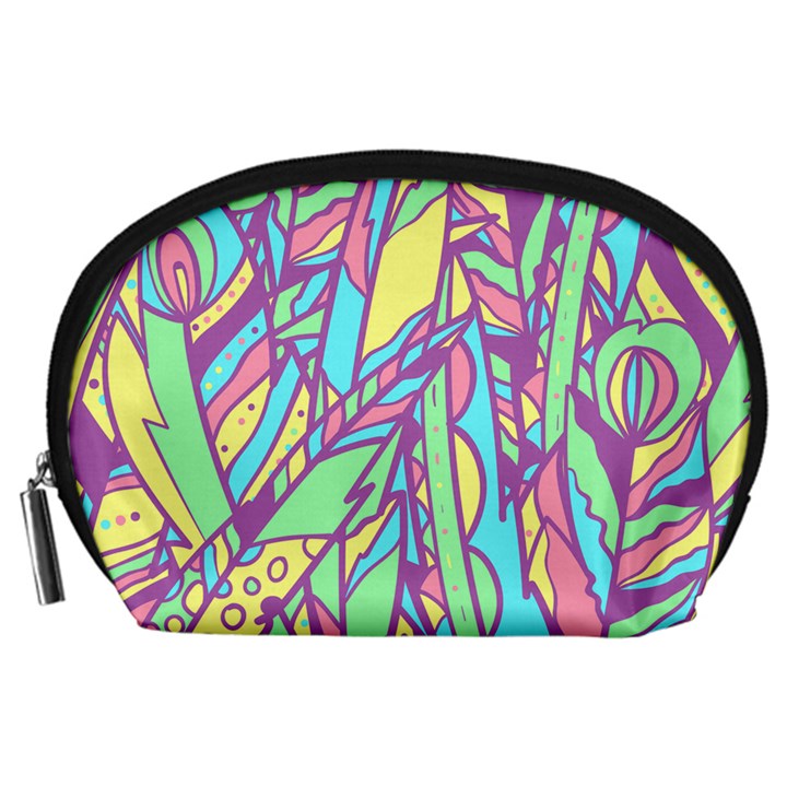 Feathers Pattern Accessory Pouch (Large)