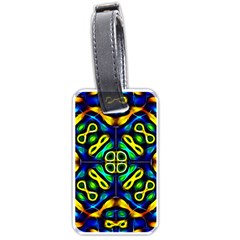 Pattern Geometric Glow Colors Lines Seamless Luggage Tag (one Side)