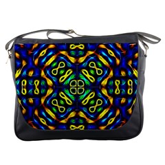 Pattern Geometric Glow Colors Lines Seamless Messenger Bag