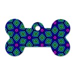 Seamless Pattern Pattern Purple Stars Dog Tag Bone (One Side) Front