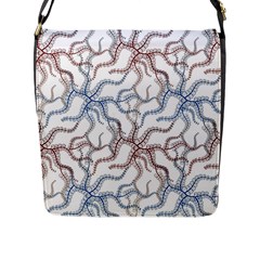 Pearl Pattern Floral Design Art Digital Seamless Flap Closure Messenger Bag (l) by Vaneshart