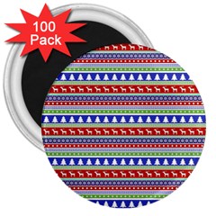 Christmas Color Stripes Pattern 3  Magnets (100 Pack)