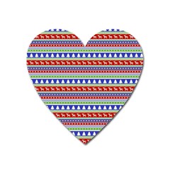 Christmas Color Stripes Pattern Heart Magnet by Vaneshart