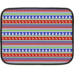 Christmas Color Stripes Pattern Double Sided Fleece Blanket (mini) 