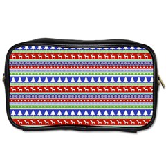 Christmas Color Stripes Pattern Toiletries Bag (two Sides)