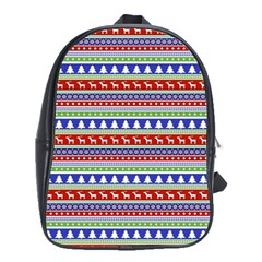 Christmas Color Stripes Pattern School Bag (xl)