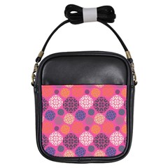 Abstract Seamlesspattern Graphic Lines Vintage Background Black White Dotted Girls Sling Bag