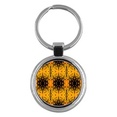 Pattern Wallpaper Background Yellow Amber Black Key Chain (round) by Vaneshart
