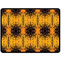 Pattern Wallpaper Background Yellow Amber Black Fleece Blanket (large)  by Vaneshart