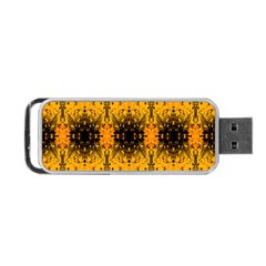 Pattern Wallpaper Background Yellow Amber Black Portable Usb Flash (one Side) by Vaneshart