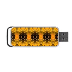 Pattern Wallpaper Background Yellow Amber Black Portable Usb Flash (two Sides) by Vaneshart