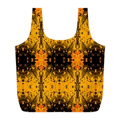 Pattern Wallpaper Background Yellow Amber Black Full Print Recycle Bag (l)