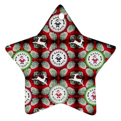 Christmas Happy Holidayw Star Ornament (two Sides) by Vaneshart