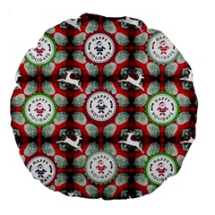 Christmas Happy Holidayw Large 18  Premium Round Cushions