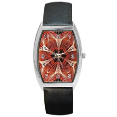 Star Pattern Red Abstract Barrel Style Metal Watch by Vaneshart