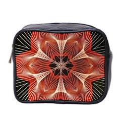 Star Pattern Red Abstract Mini Toiletries Bag (two Sides)