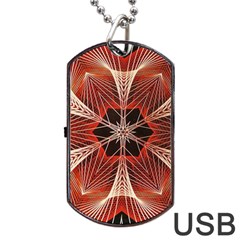Star Pattern Red Abstract Dog Tag Usb Flash (one Side)