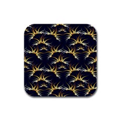 Pearl Pattern Floral Design Art Digital Seamless Rubber Square Coaster (4 Pack) 