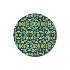 Pattern Abstract Paisley Swirls Artwork Creative Decoration Design Filigree Rubber Round Coaster (4 Pack)  by Vaneshart