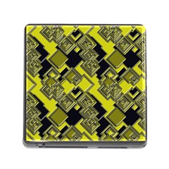 Seamless Pattern Background  Gold Yellow Black Memory Card Reader (square 5 Slot)