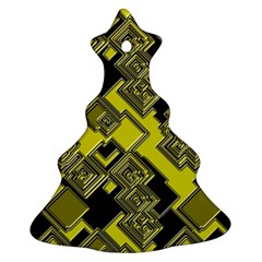 Seamless Pattern Background  Gold Yellow Black Ornament (christmas Tree)  by Vaneshart