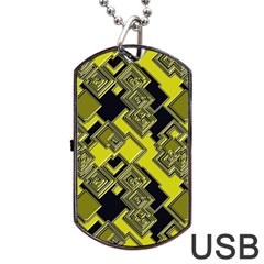 Seamless Pattern Background  Gold Yellow Black Dog Tag Usb Flash (two Sides)