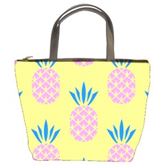 Summer Pineapple Seamless Pattern Bucket Bag by Sobalvarro