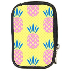 Summer Pineapple Seamless Pattern Compact Camera Leather Case by Sobalvarro