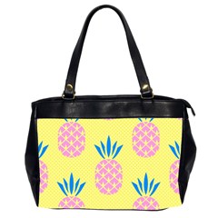 Summer Pineapple Seamless Pattern Oversize Office Handbag (2 Sides) by Sobalvarro