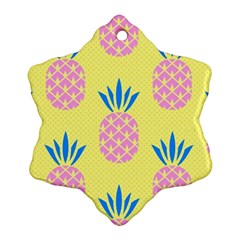 Summer Pineapple Seamless Pattern Snowflake Ornament (two Sides) by Sobalvarro