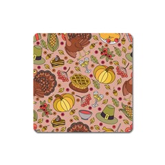 Thanksgiving Pattern Square Magnet by Sobalvarro