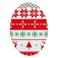 Ugly Christmas Sweater Pattern Ornament (oval) by Sobalvarro