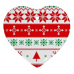 Ugly Christmas Sweater Pattern Ornament (heart) by Sobalvarro