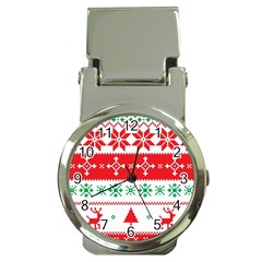 Ugly Christmas Sweater Pattern Money Clip Watches by Sobalvarro